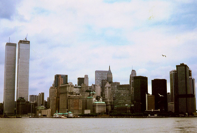 Long view of the buildings behind the river