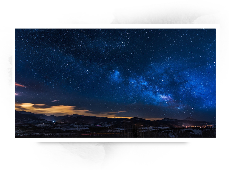 Closeup shot of the blue color sky filled with stars