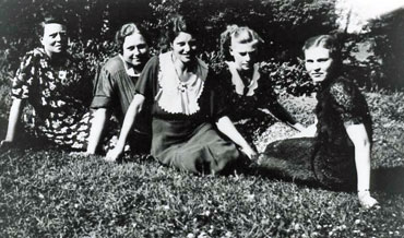 Black and White Image of a Group of Women