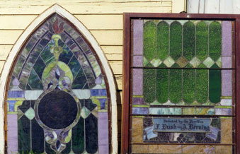 An Arched Door and Windows With Pattern